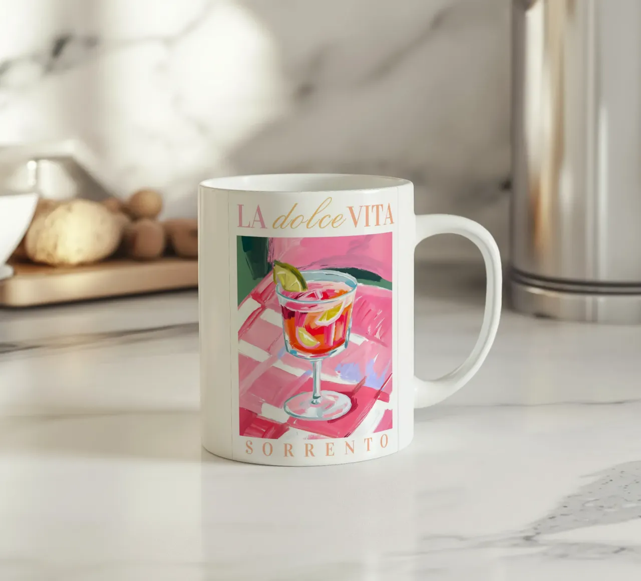 Cocktail Print La Dolce Vita tazza in ceramica da Bella Studio