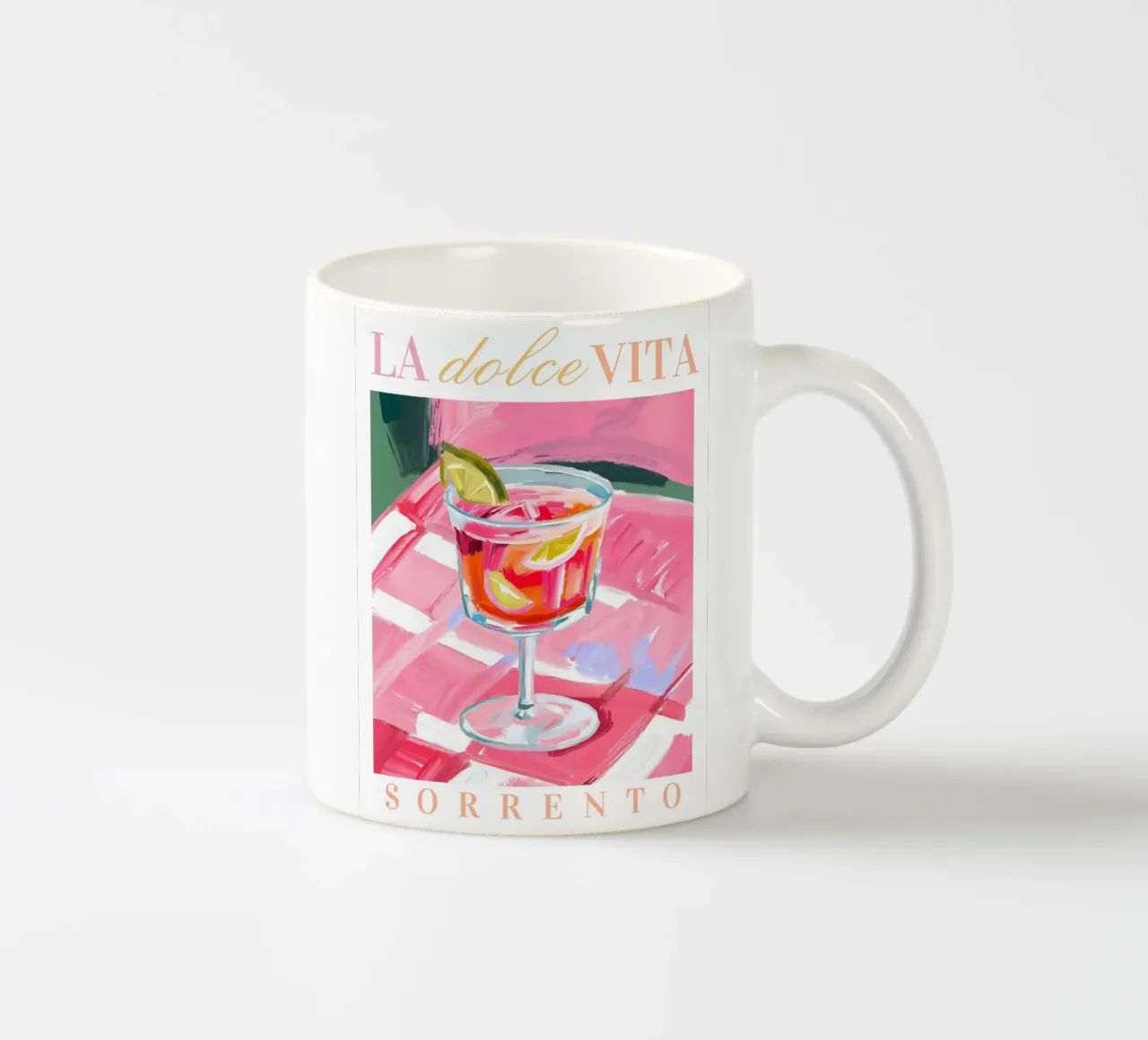 Cocktail Print La Dolce Vita tazza in ceramica da Bella Studio