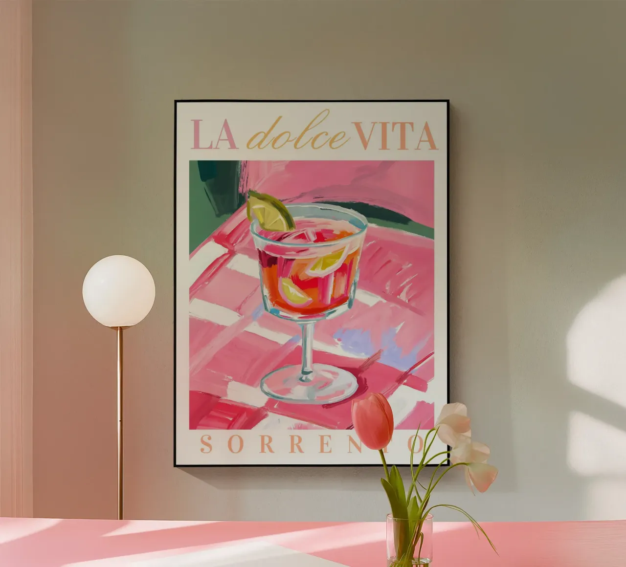 Cocktail Print La Dolce Vita plexiglass da Bella Studio