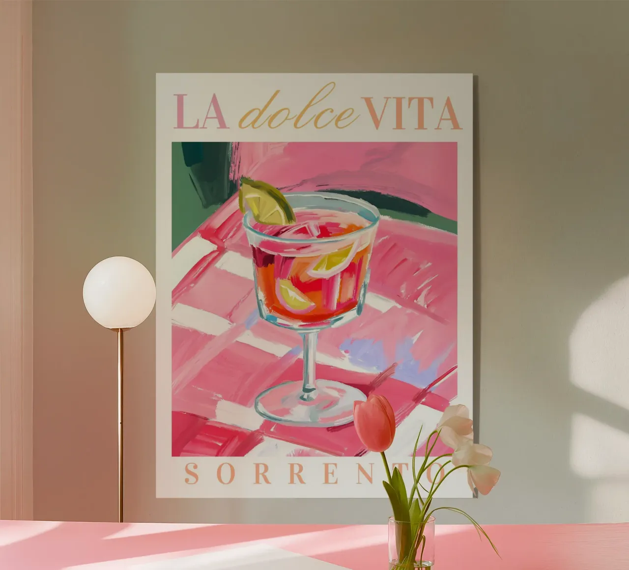 Cocktail Print La Dolce Vita plexiglass da Bella Studio