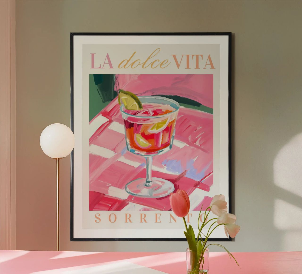 Cocktail Print La Dolce Vita Poster von Bella Studio
