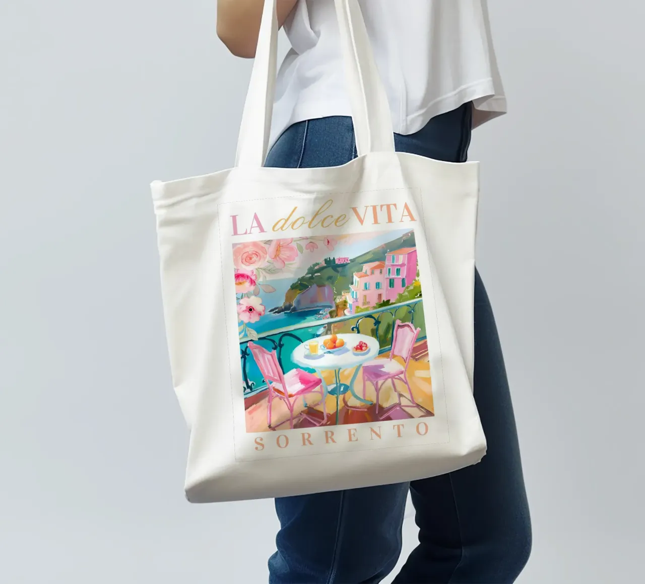 La Dolce Vita Brunch Print tote bag by Bella Studio