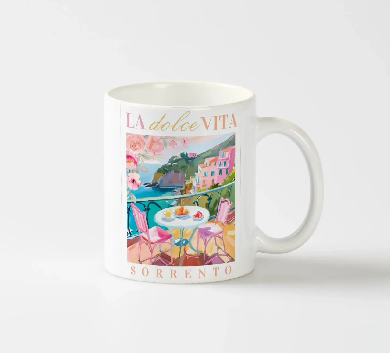 La Dolce Vita Brunch Print tazza in ceramica da Bella Studio