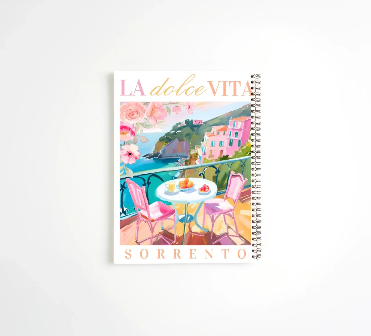 La Dolce Vita Brunch Print spiral notebook by Bella Studio