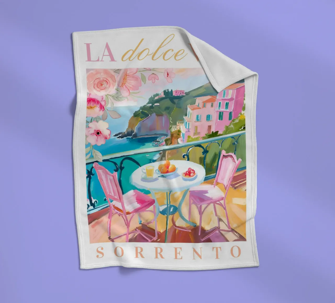 La Dolce Vita Brunch Print coperta in pile da Bella Studio