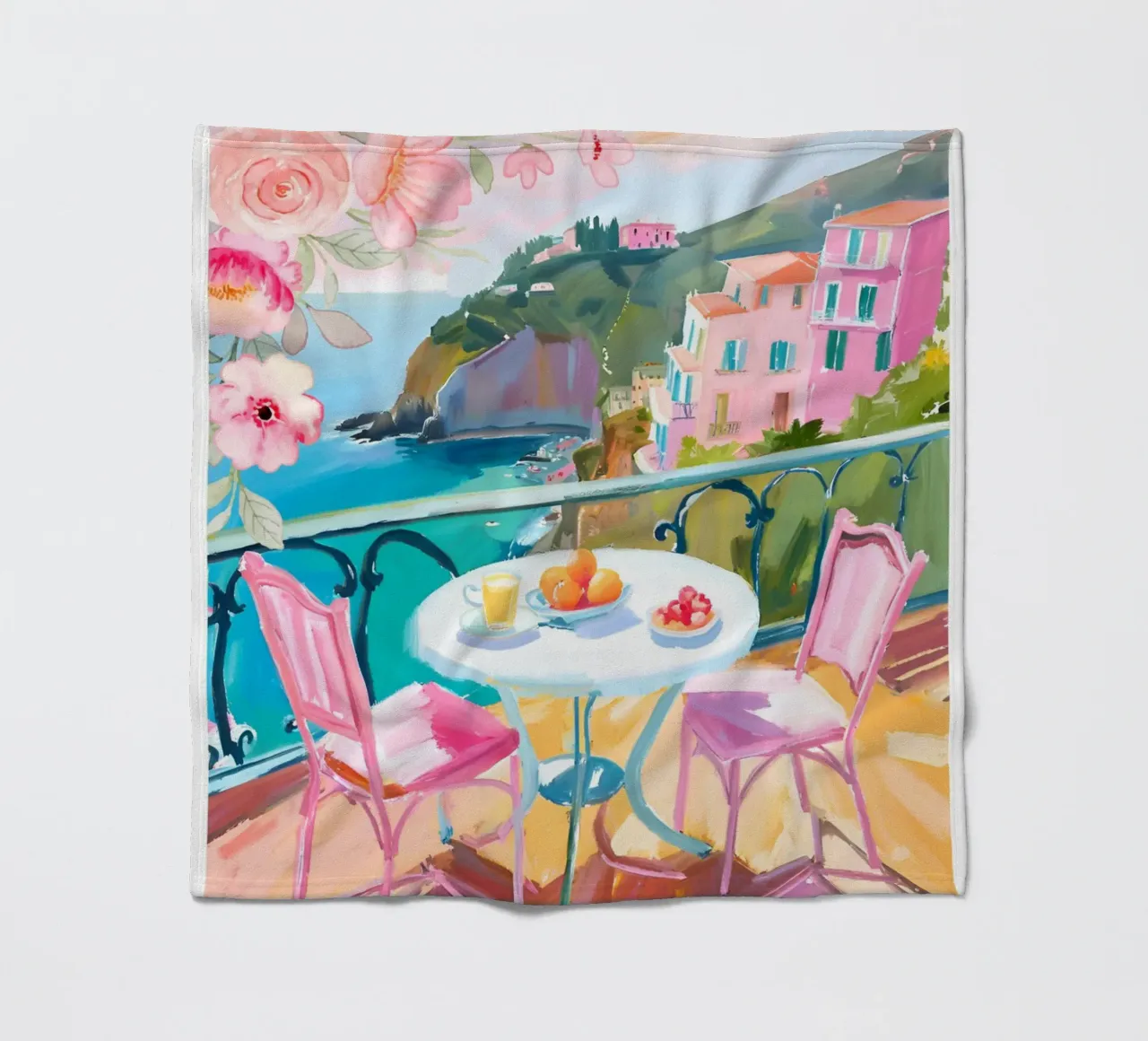 La Dolce Vita Brunch Print coperta in pile da Bella Studio