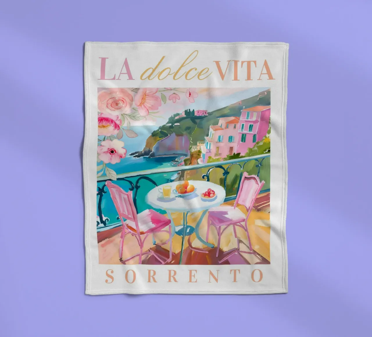 La Dolce Vita Brunch Print coperta in pile da Bella Studio