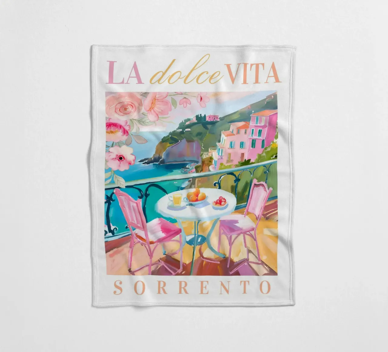 La Dolce Vita Brunch Print coperta in pile da Bella Studio