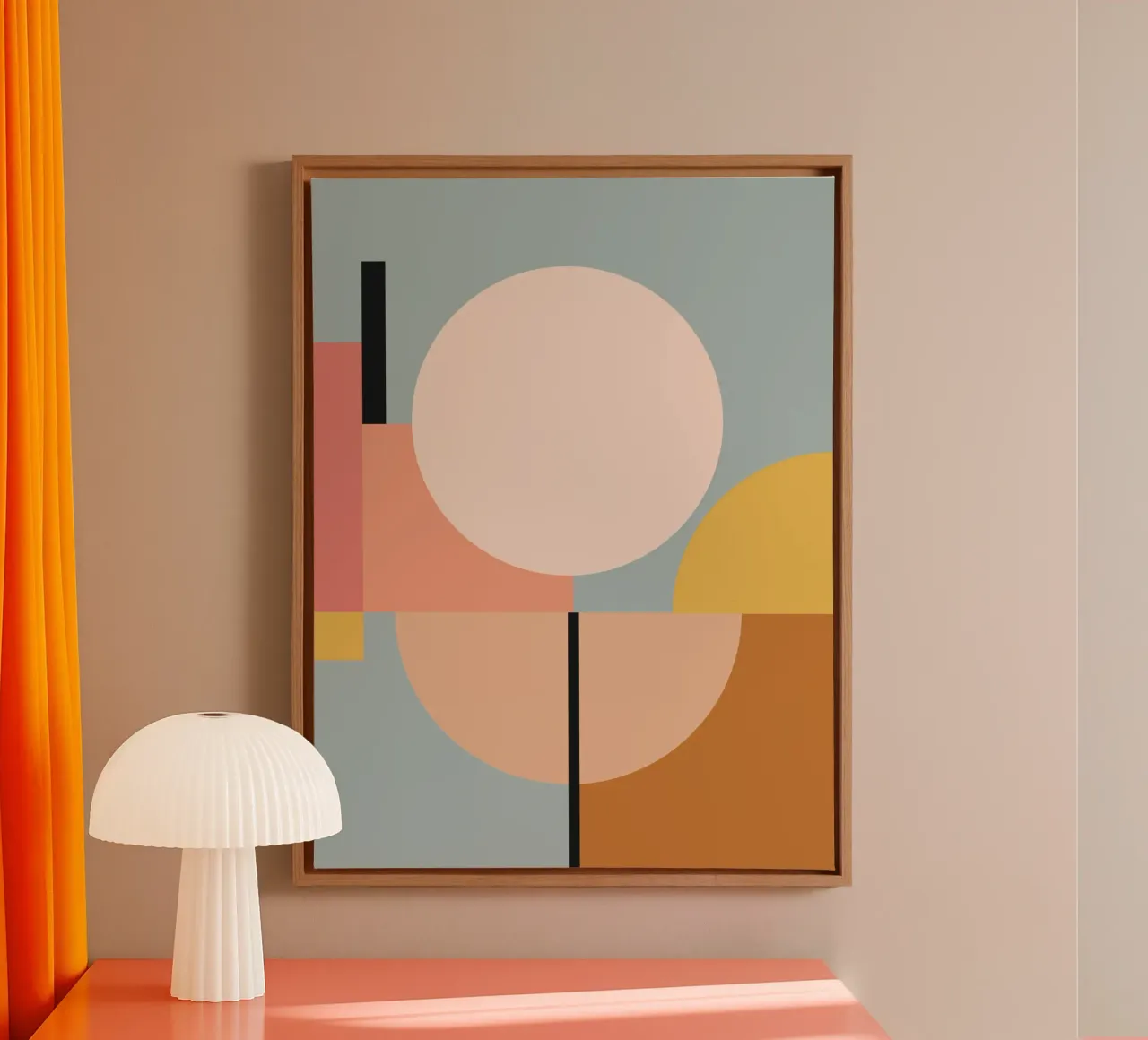 geometrisch abstract 29 canvas met Baklijst van Gaite
