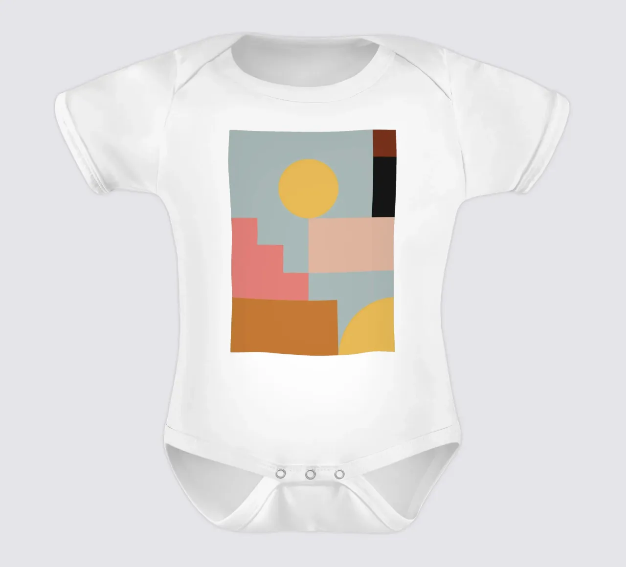 geometrisch abstract 28 babyrompertje korte mouwen van Gaite