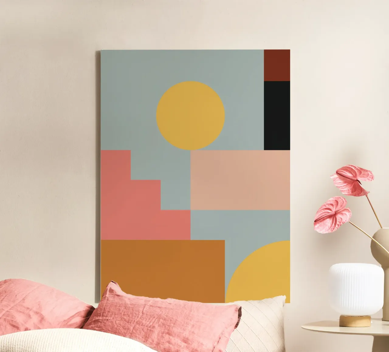 geometrisch abstrakt 28 Leinwand mit Schattenfugenrahmen von Gaite