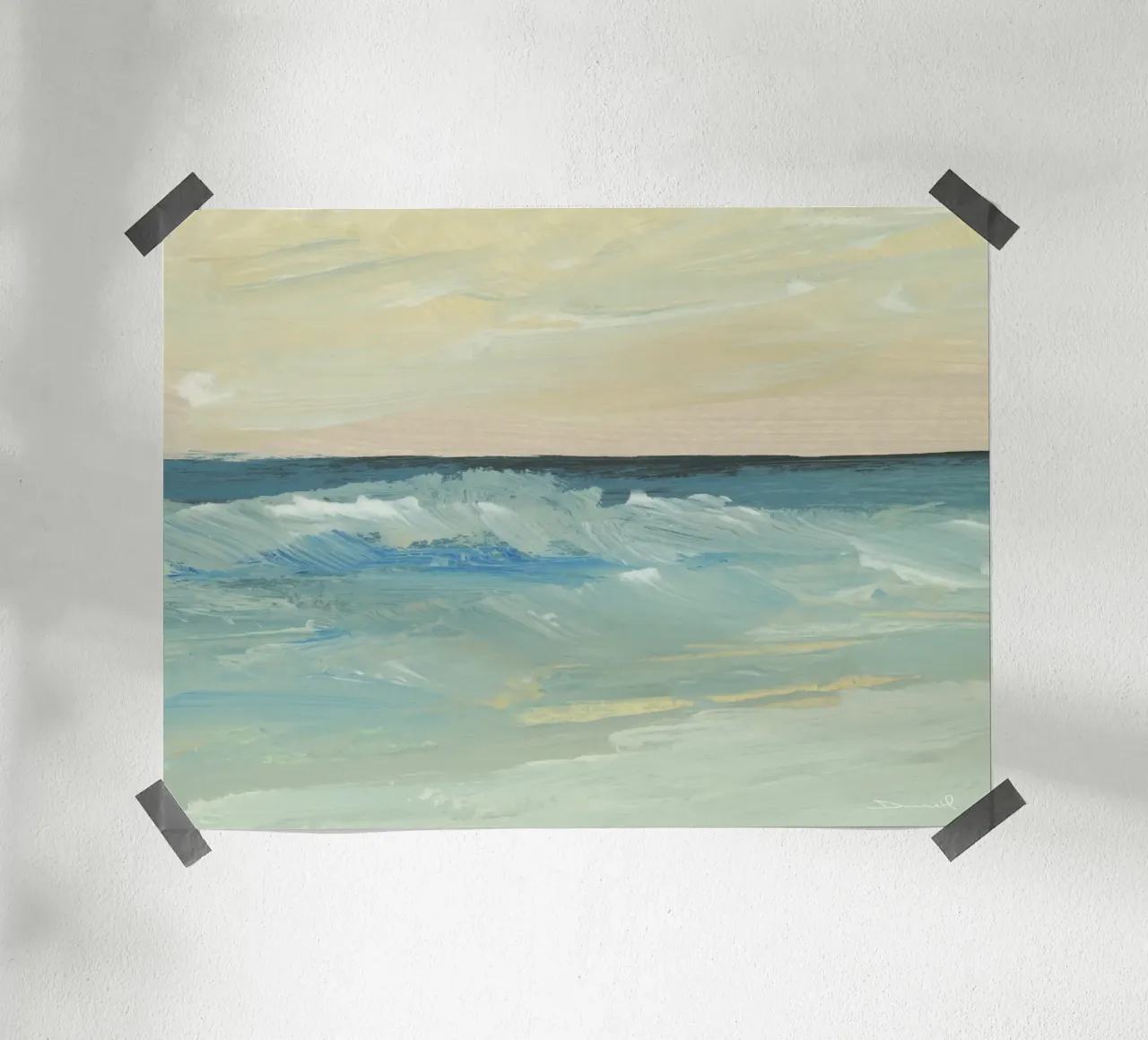 Porthmeor poster with plastic frame by Dan Hobday