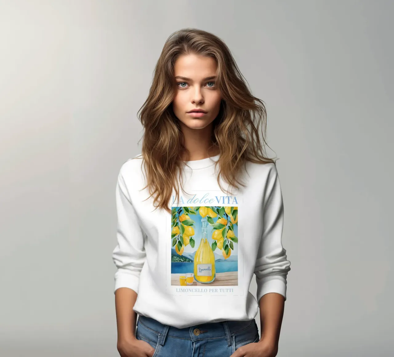 Limoncello Lemon Print felpa da Bella Studio