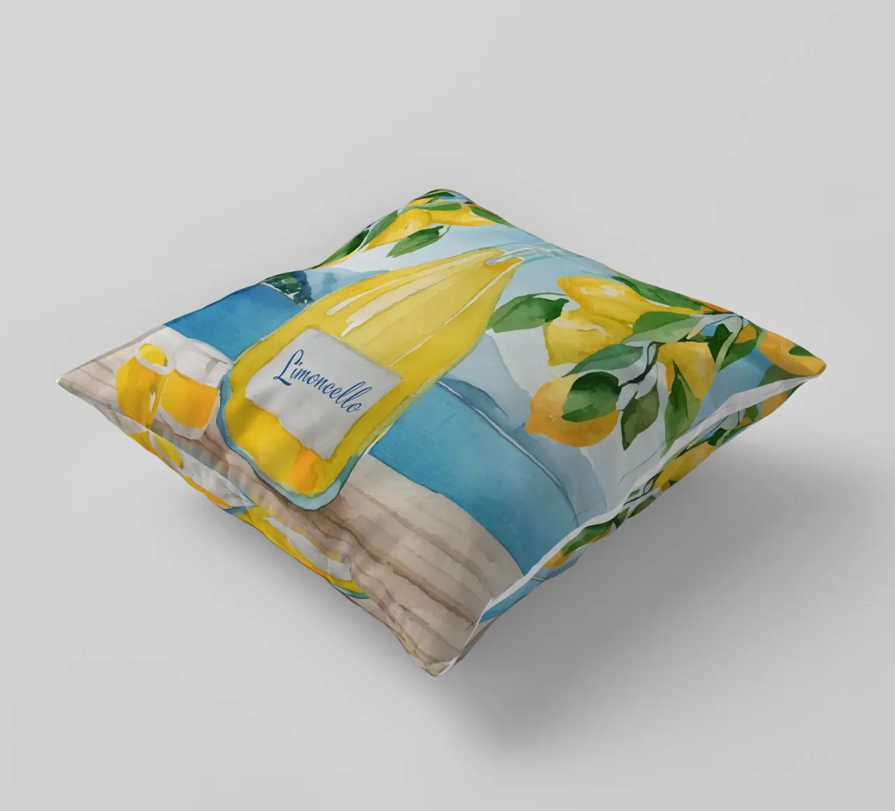 Limoncello Lemon Print cuscino da Bella Studio