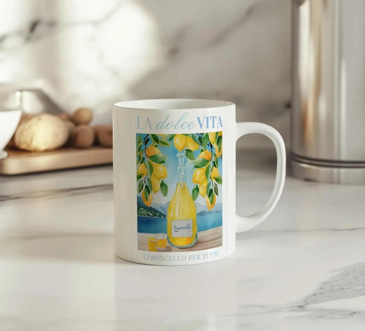 Limoncello Lemon Print tazza in ceramica da Bella Studio