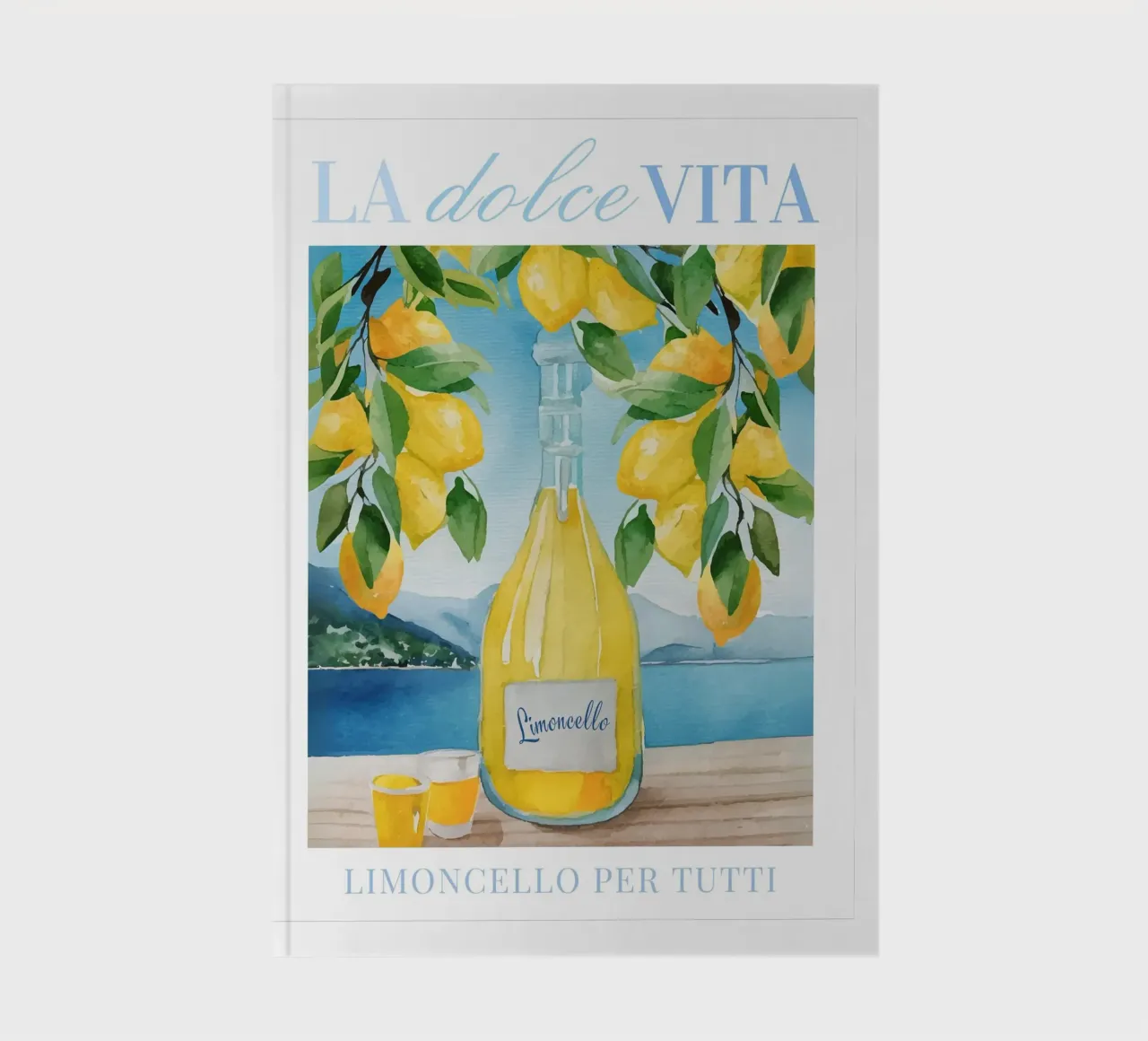 Limoncello Lemon Print notebook by Bella Studio