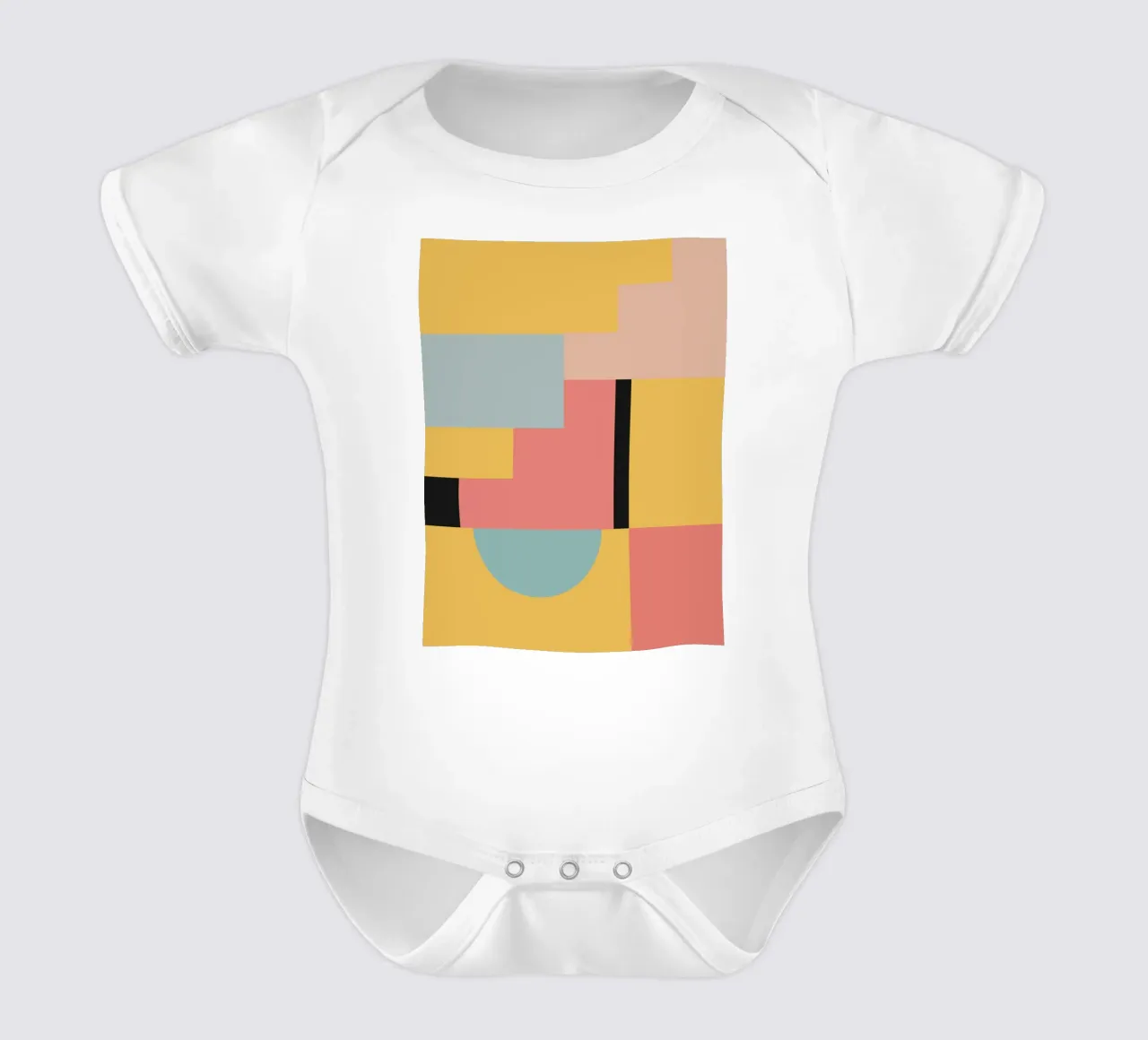 geometrisch abstract 27 babyrompertje korte mouwen van Gaite