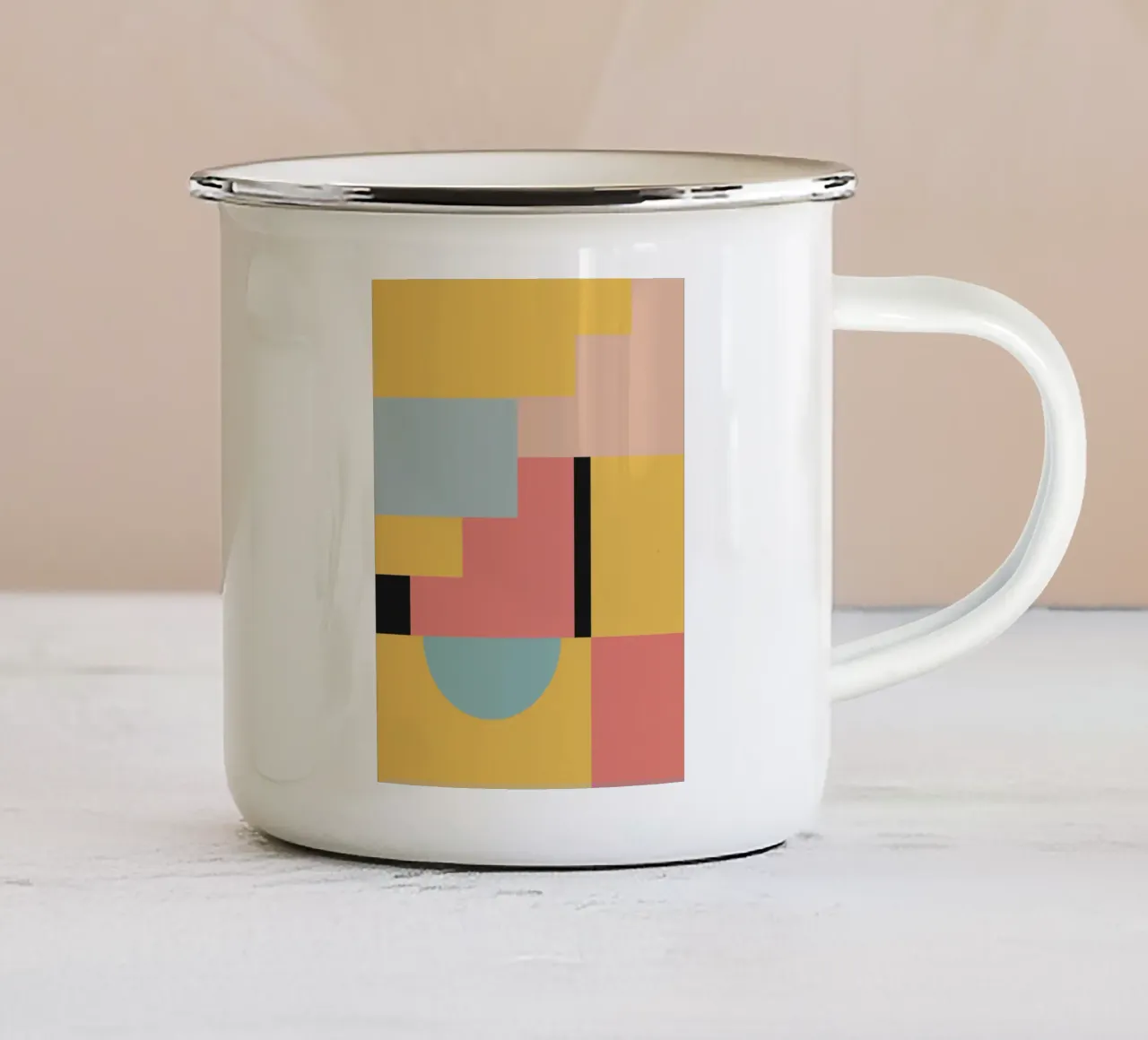 astratto geometrico 27 tazza in smalto da Gaite