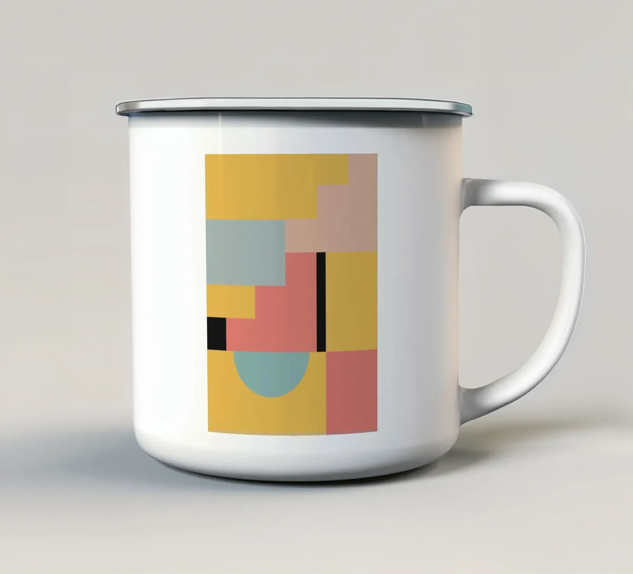 geometrisch abstract 27 emaille mok van Gaite