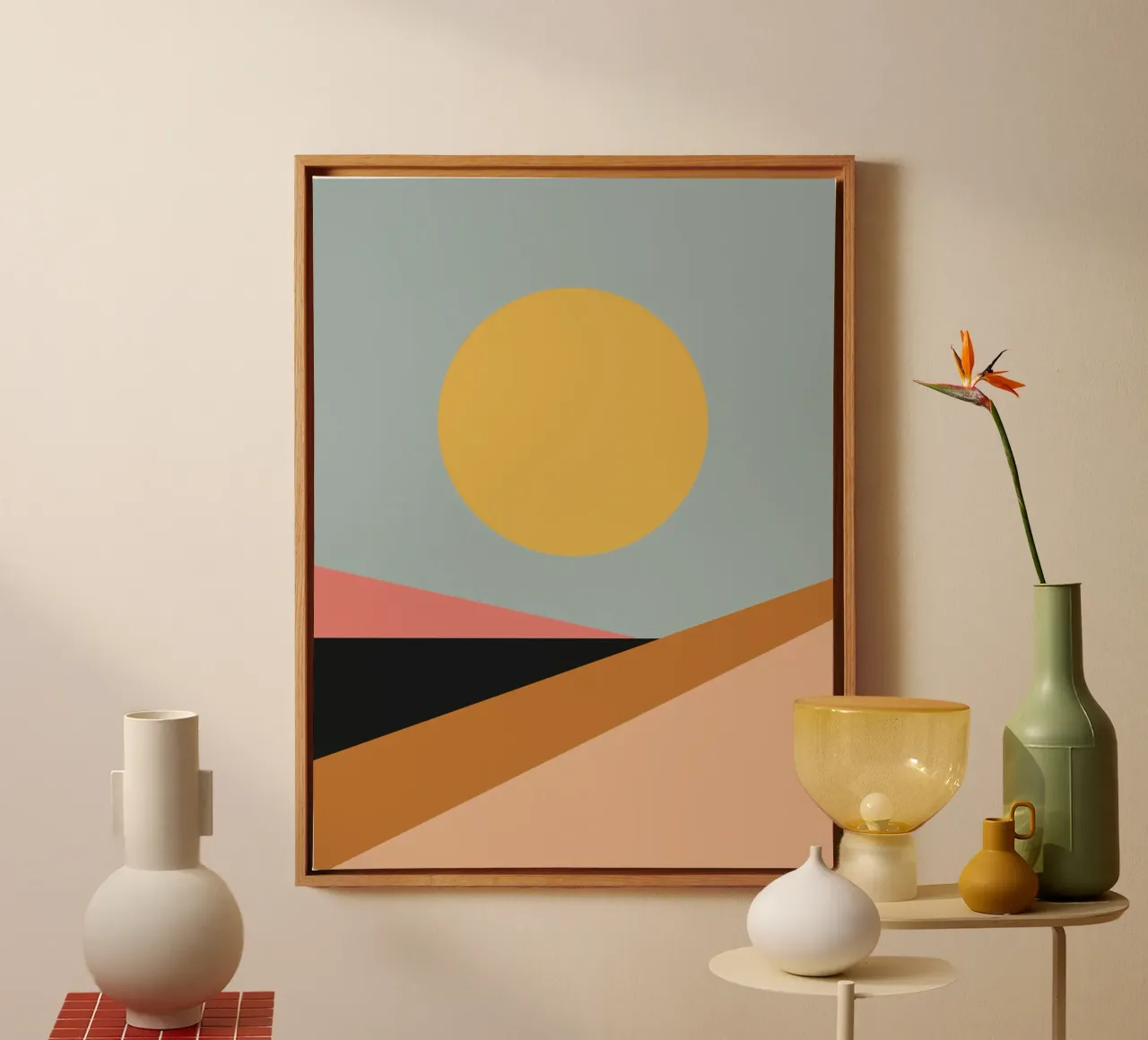 geometric abstract 26 canvas with Floater frame by Gaite