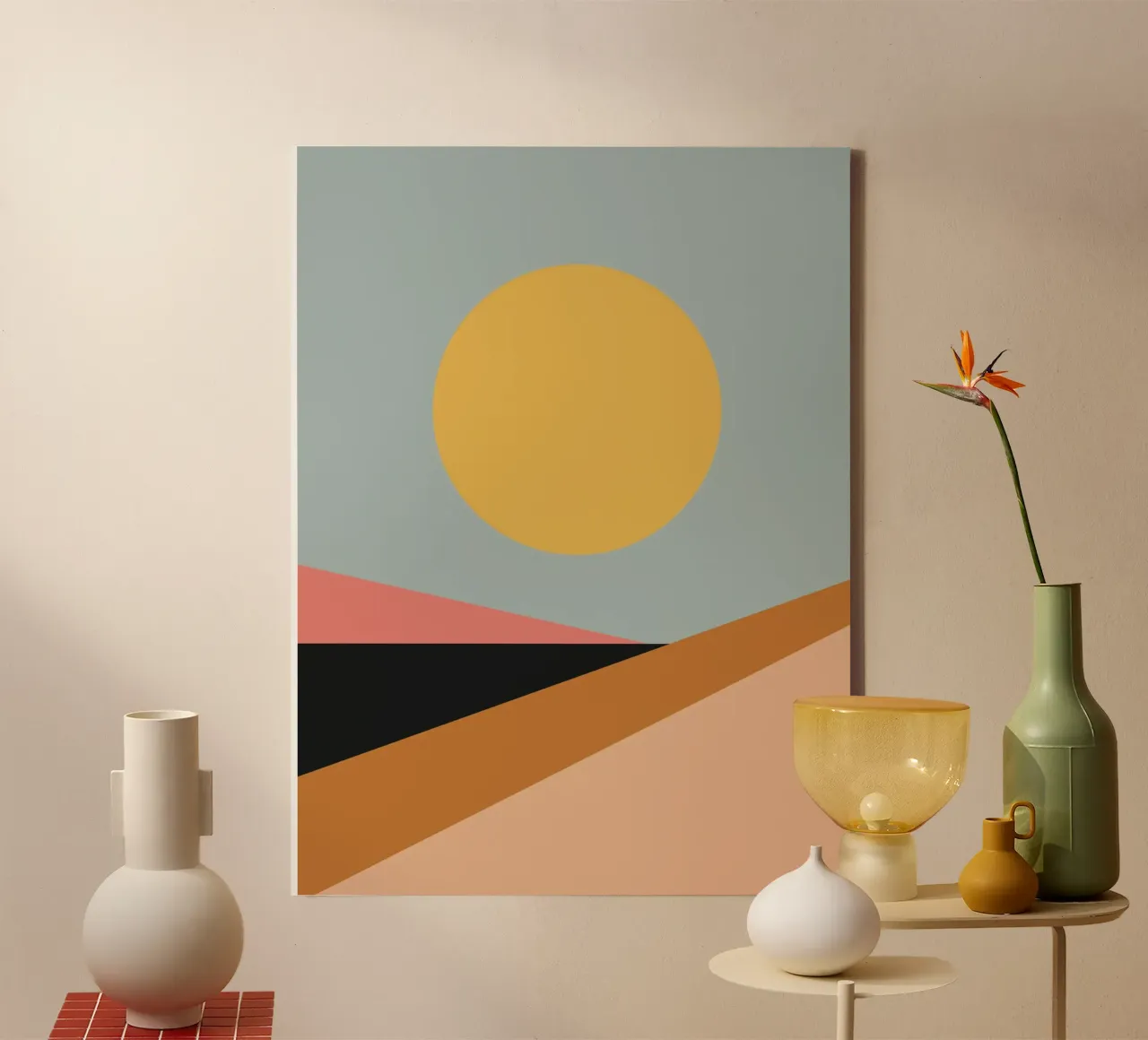 geometric abstract 26 canvas with Floater frame by Gaite