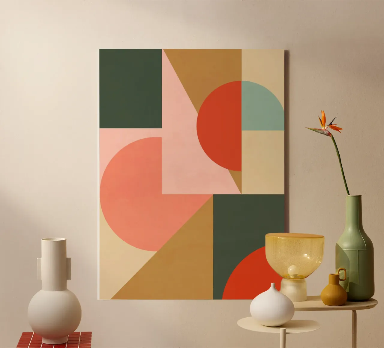 geometrisch abstrakt 18 Leinwand mit Schattenfugenrahmen von Gaite