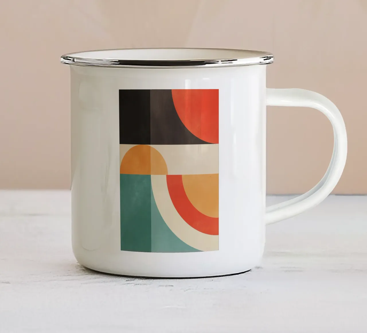 abstracto geométrico 20 taza de esmalte de Gaite