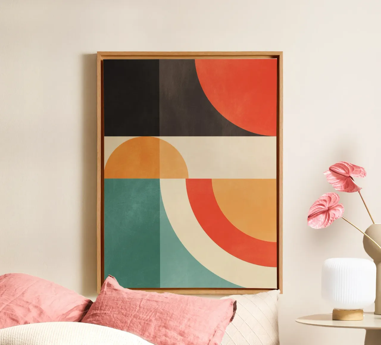 geometrisch abstract 20 canvas met Baklijst van Gaite