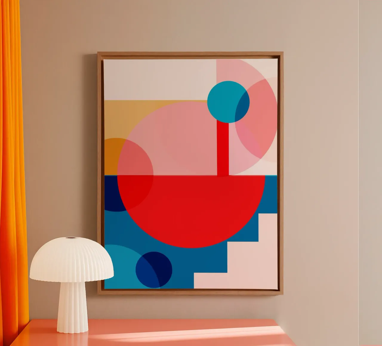 geometrisch abstrakt 10 Leinwand mit Schattenfugenrahmen von Gaite