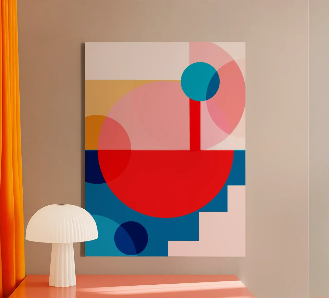 geometrisch abstrakt 10 Leinwand mit Schattenfugenrahmen von Gaite