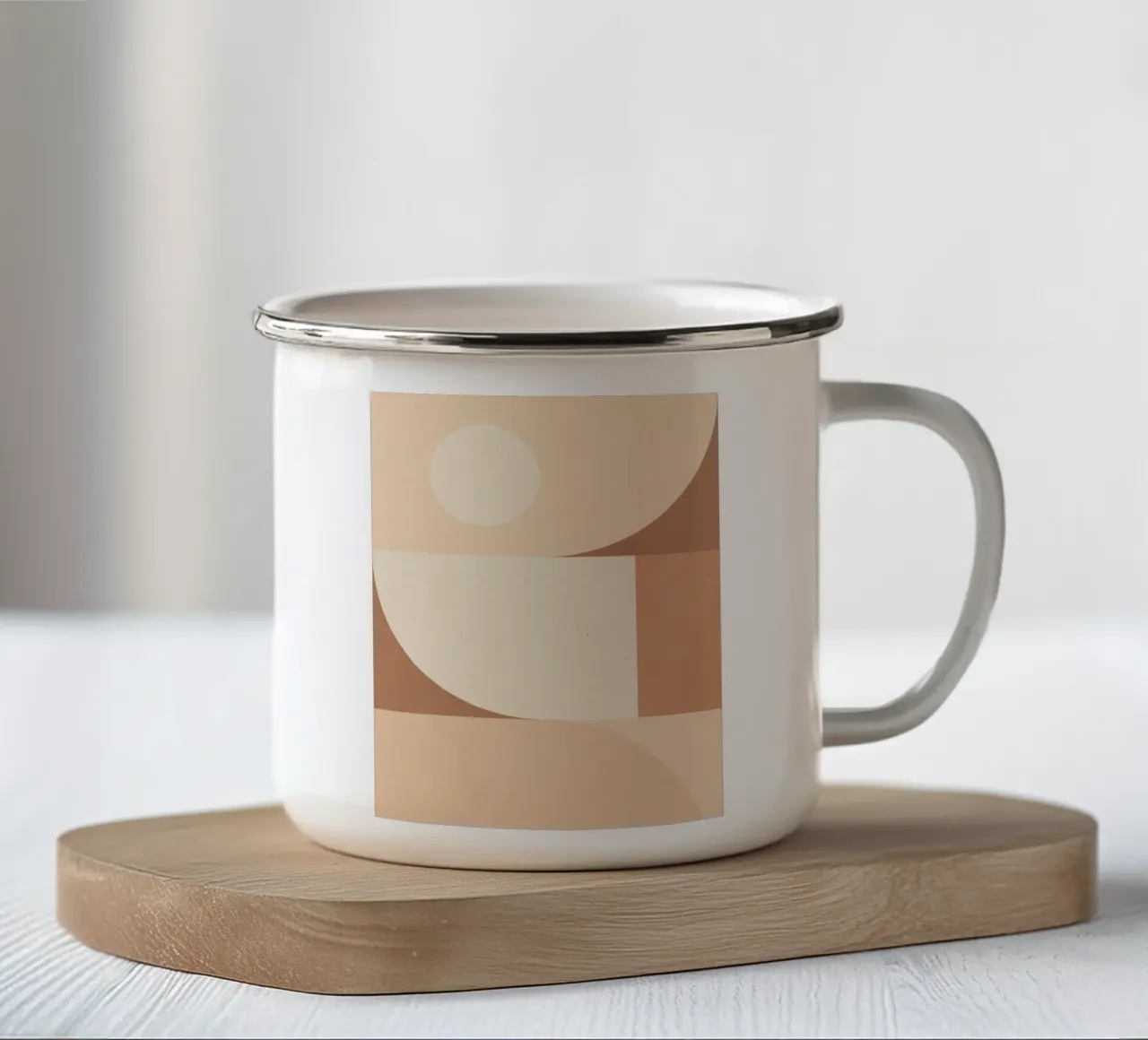 Minimal abstrakt 18 Emaille Tasse von Gaite