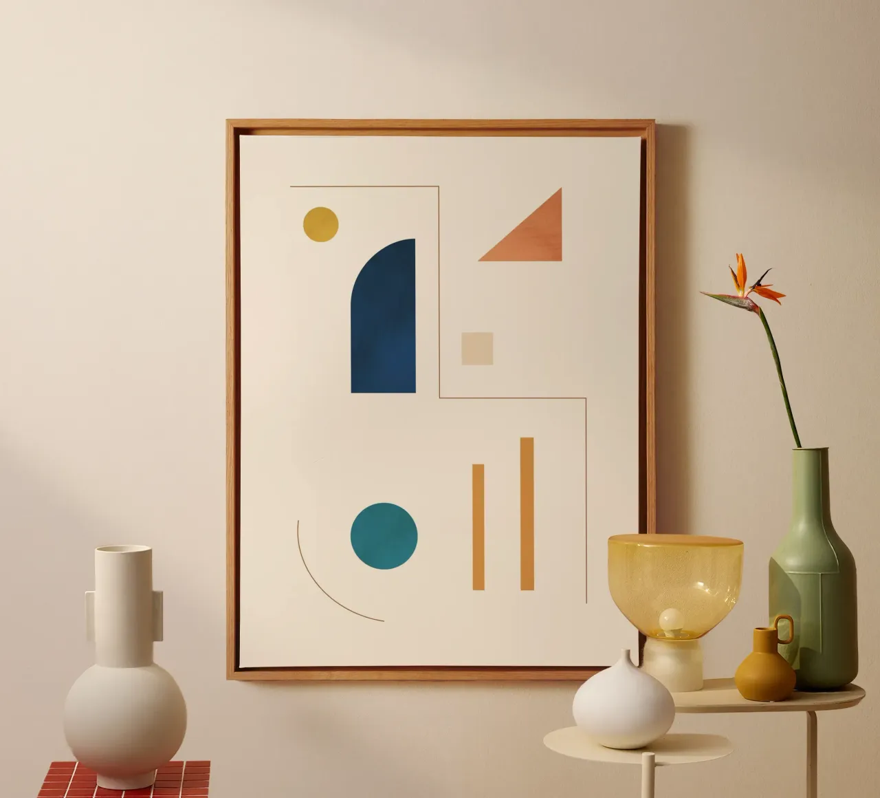 Forme geometriche minime 95 tela con Cornice a cassetta da Gaite