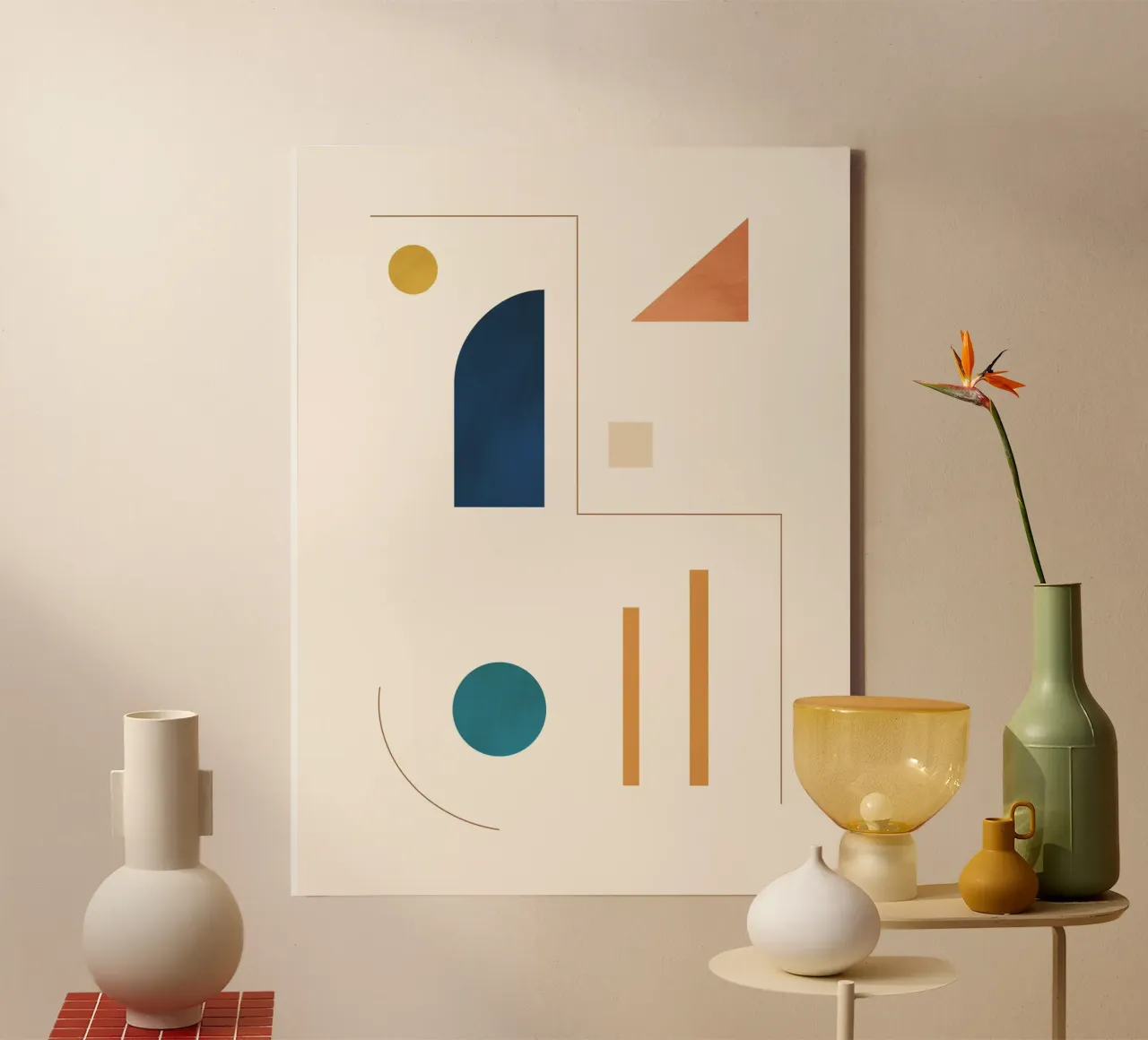 Forme geometriche minime 95 tela con Cornice a cassetta da Gaite
