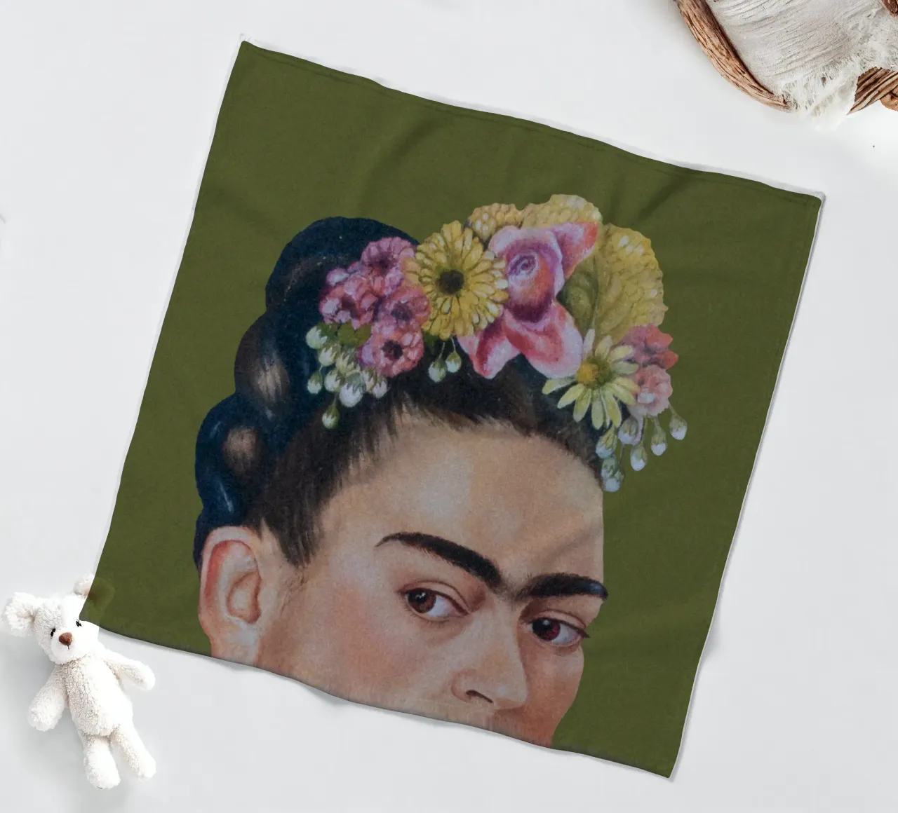 Mezza Frida verde coperta in pile da Carinaprint