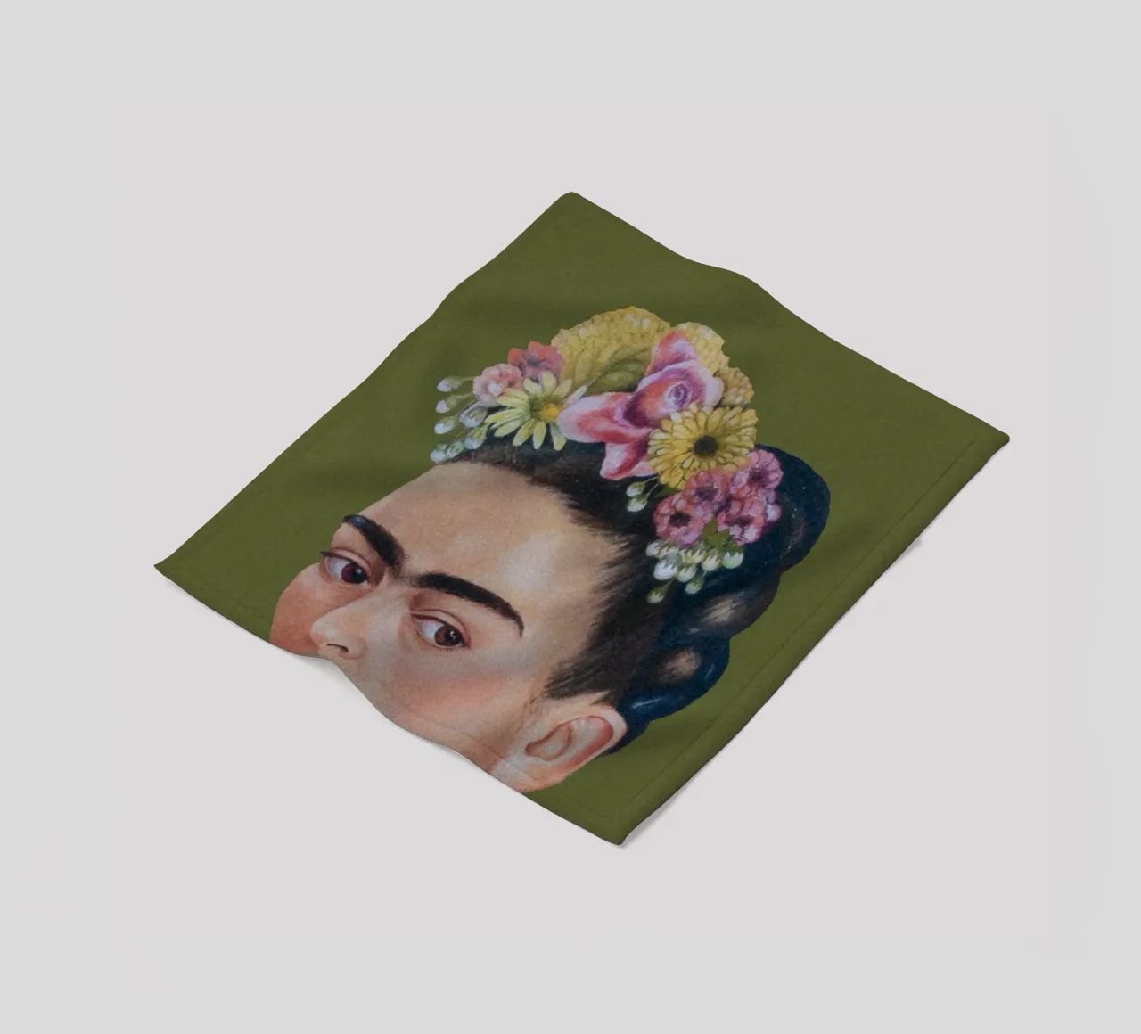 Mezza Frida verde coperta in pile da Carinaprint
