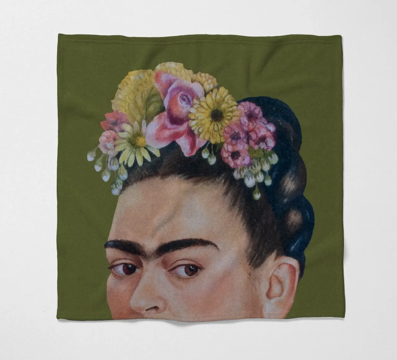 Mezza Frida verde coperta in pile da Carinaprint