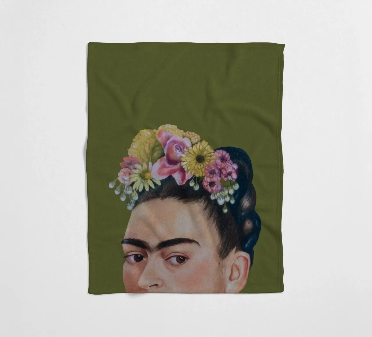 Mezza Frida verde coperta in pile da Carinaprint