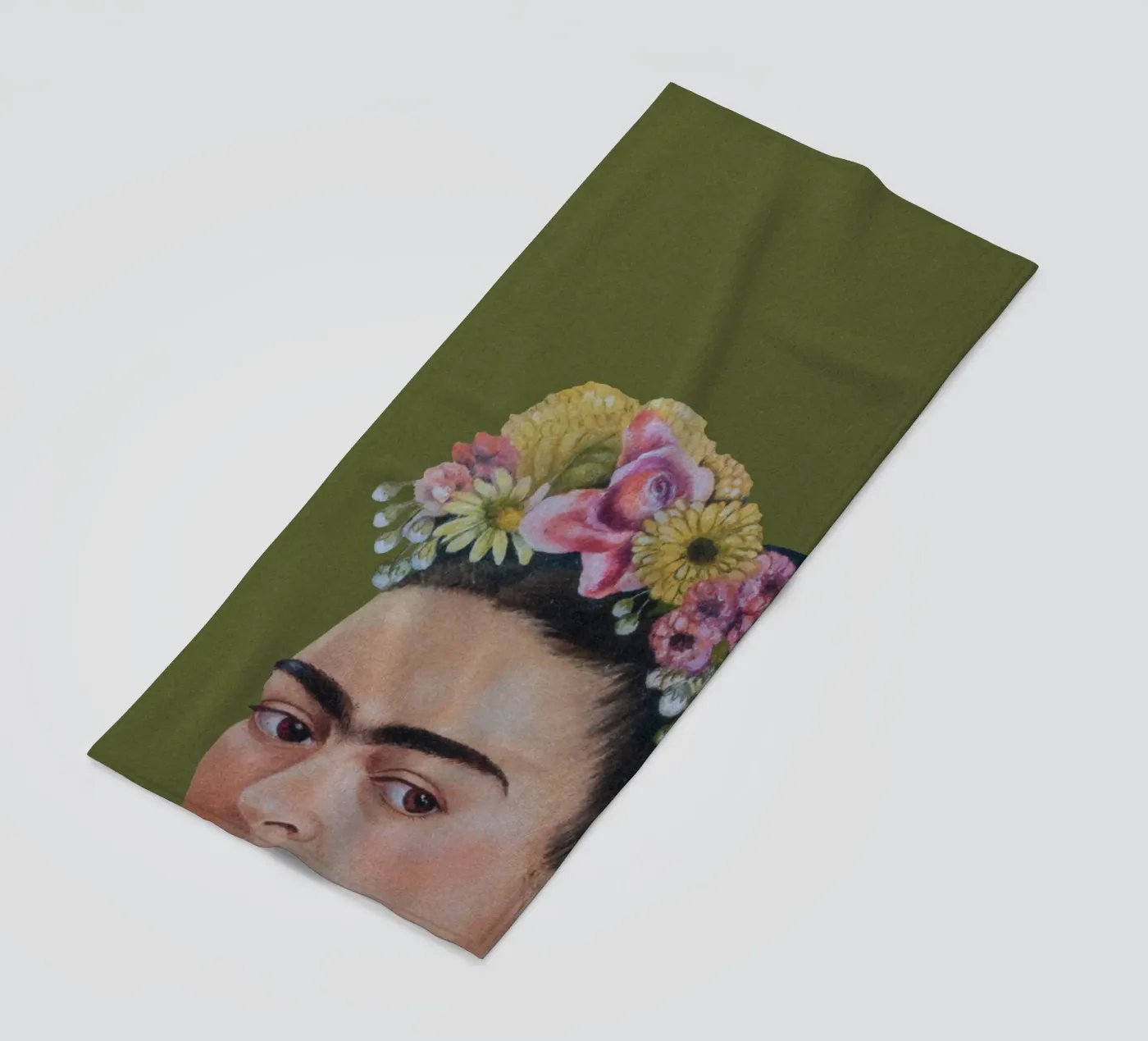 Half Frida green telo mare da Carinaprint