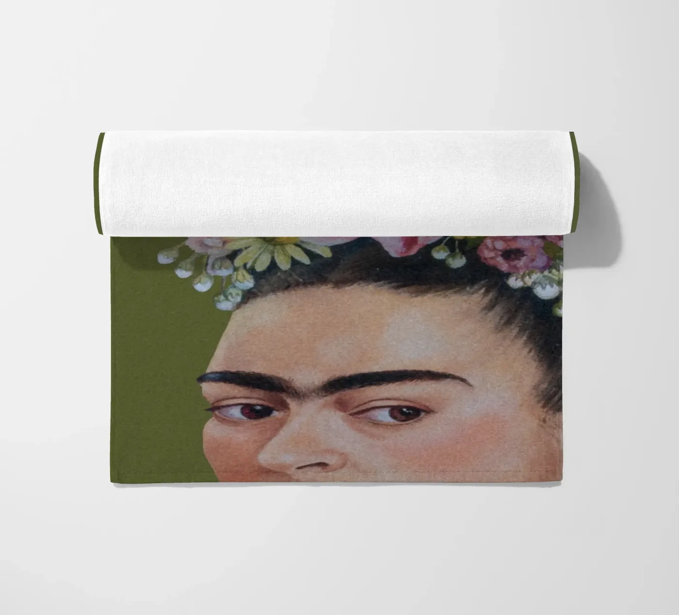 Half Frida green telo mare da Carinaprint