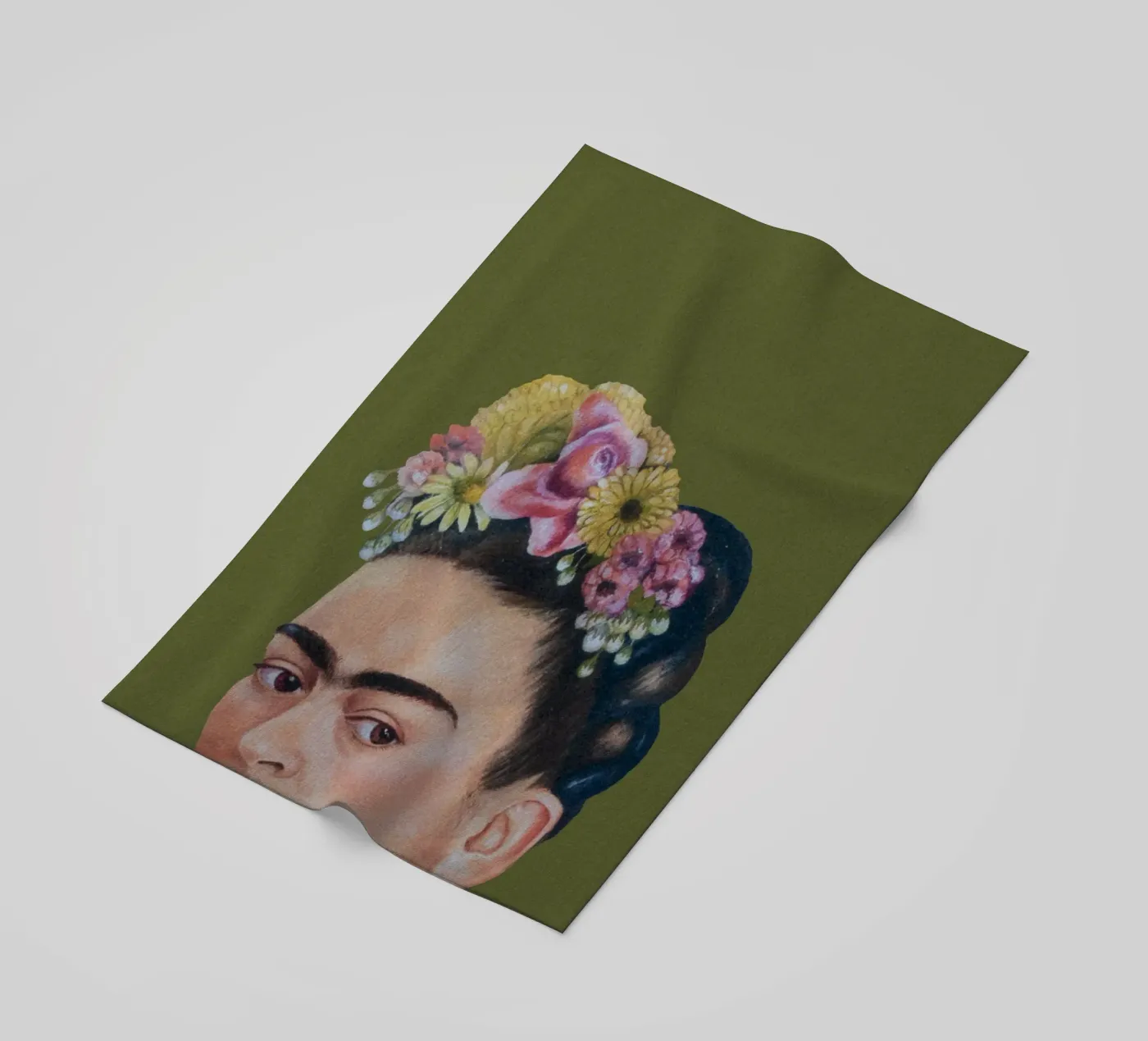 Half Frida green telo mare da Carinaprint