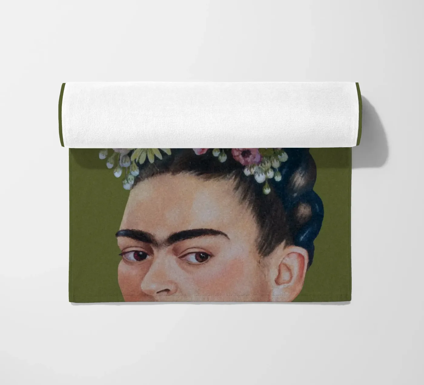 Half Frida green telo mare da Carinaprint
