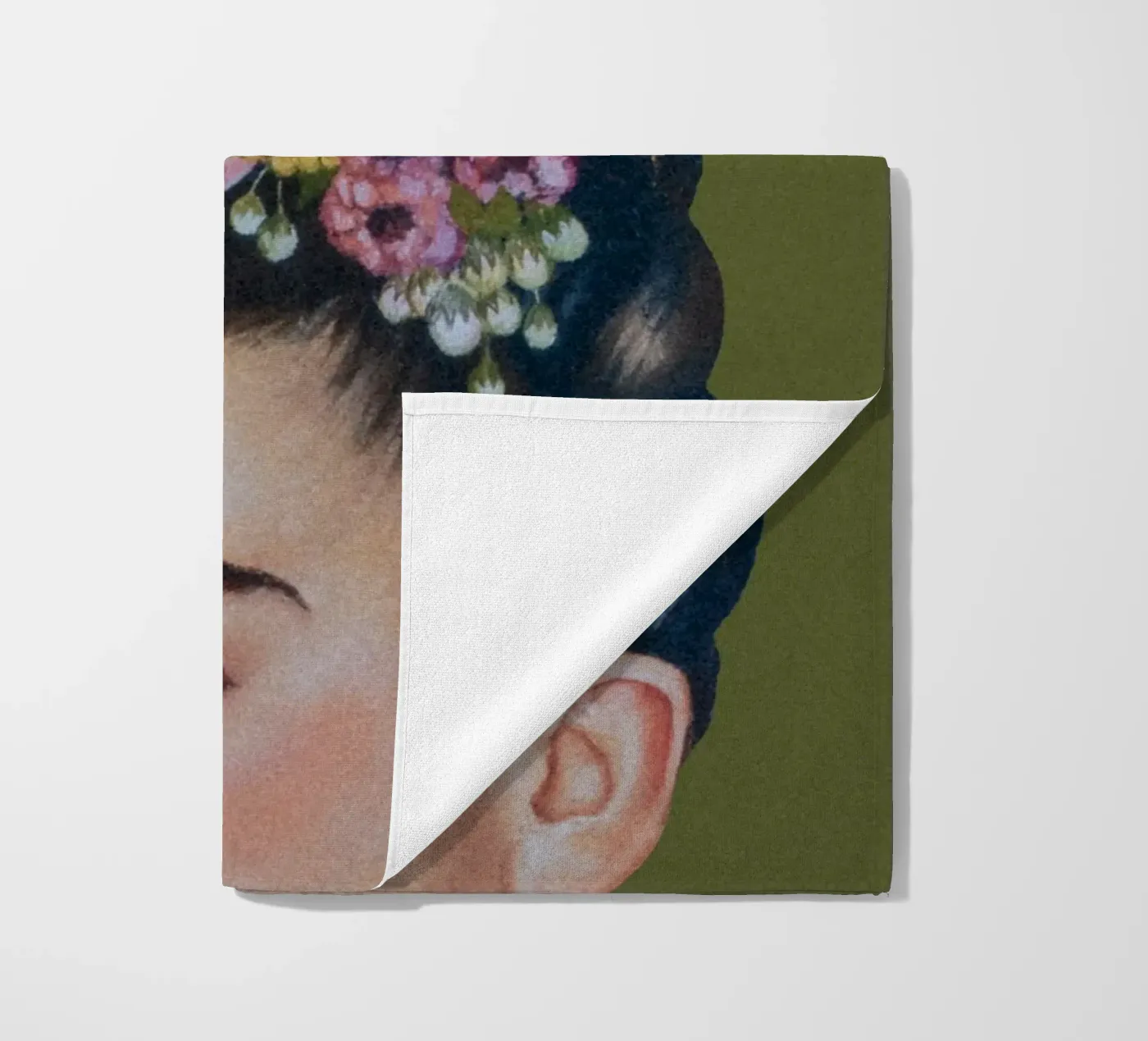 Half Frida green telo mare da Carinaprint