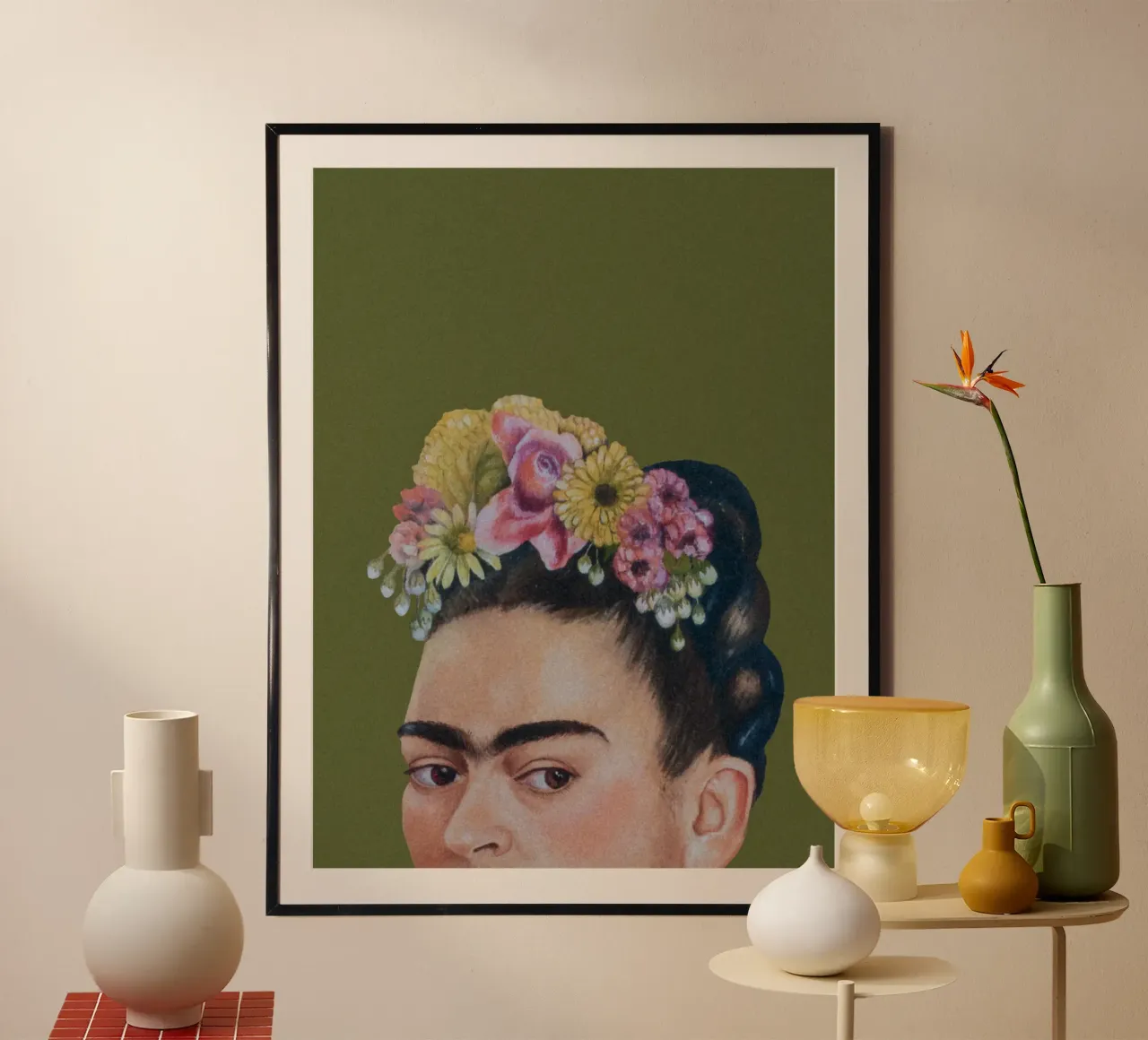 Mezza Frida verde poster da Carinaprint