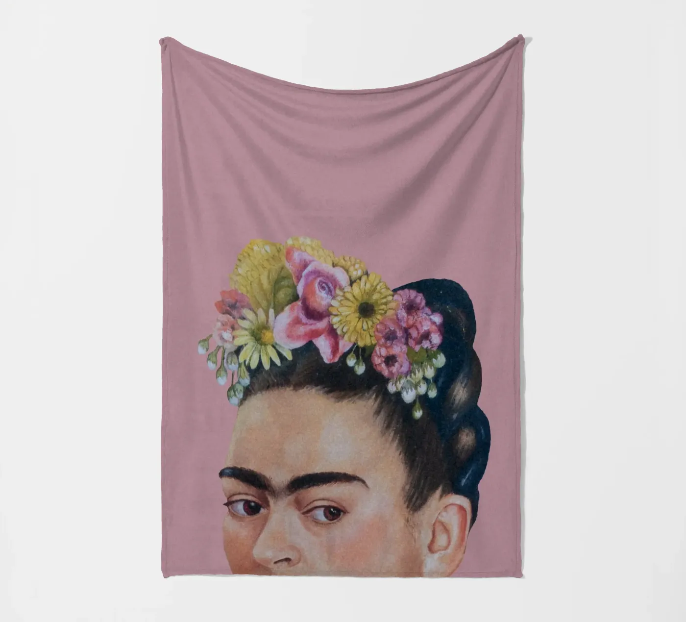 Halbe Frida rosa infernale coperta in pile da Carinaprint