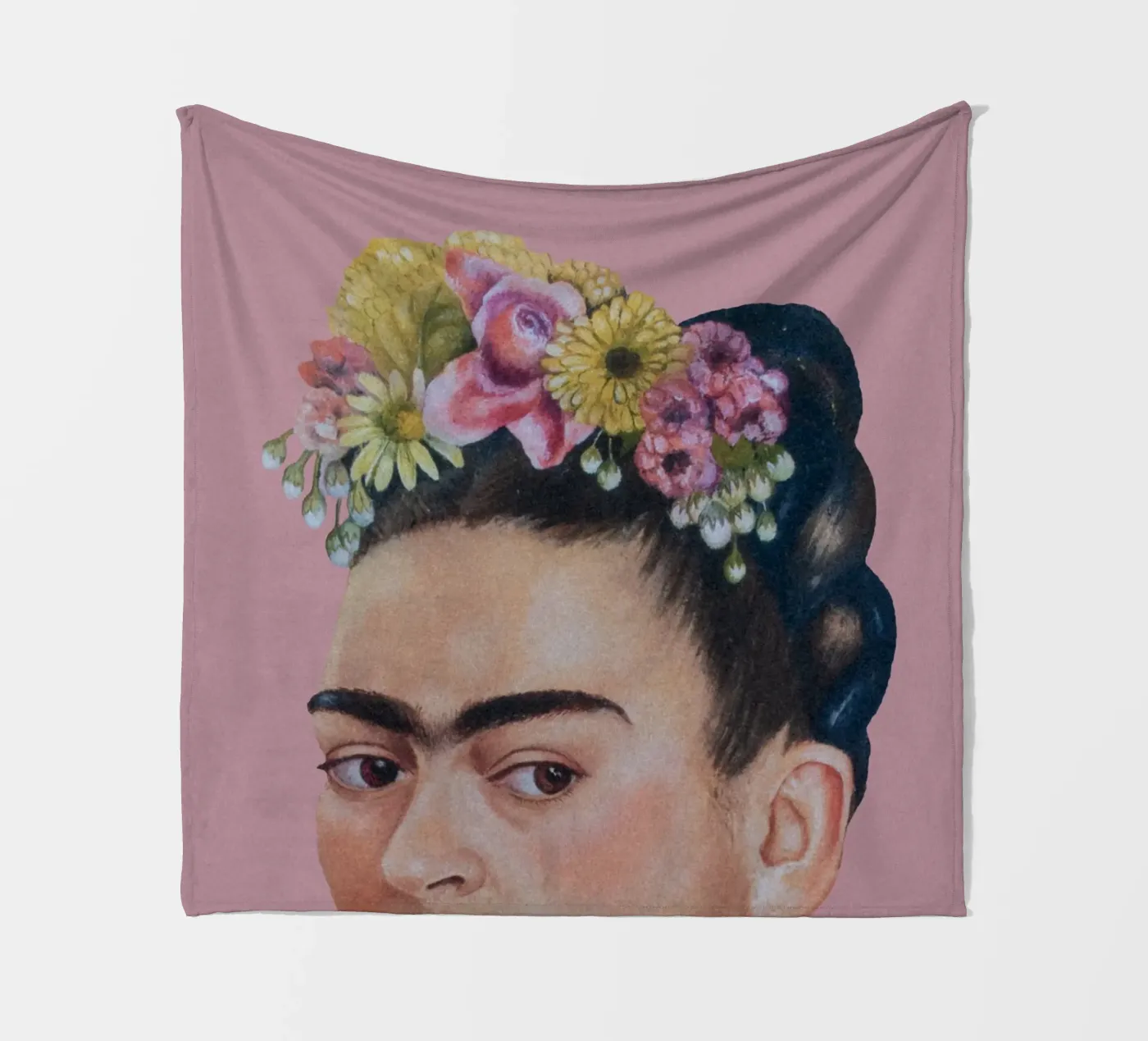 Halbe Frida rosa infernale coperta in pile da Carinaprint