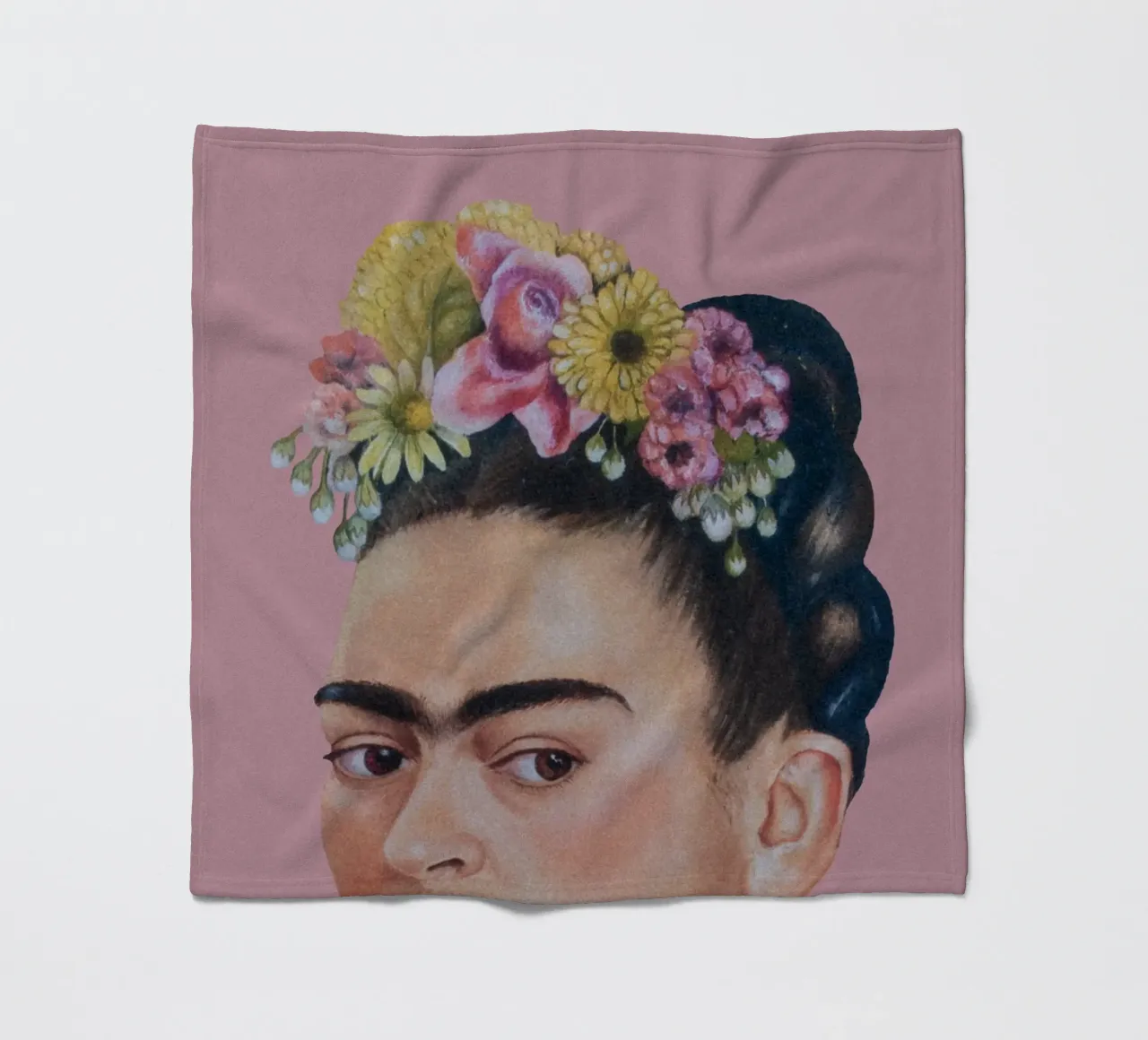 Halbe Frida rosa infernale coperta in pile da Carinaprint