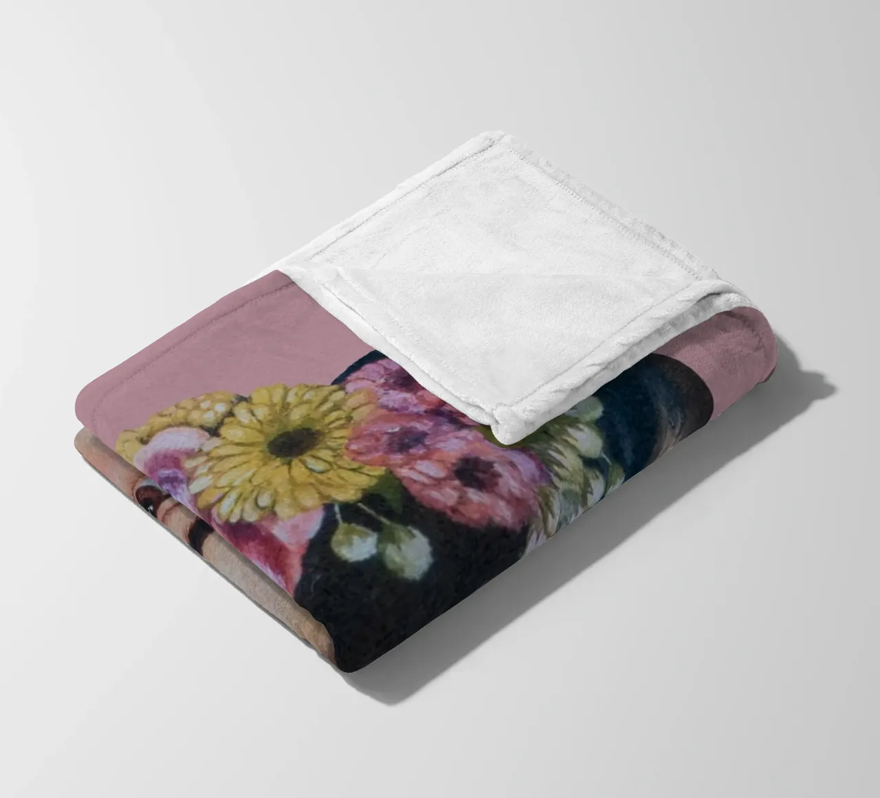 Halbe Frida hell-rosa Fleecedecke von Carinaprint