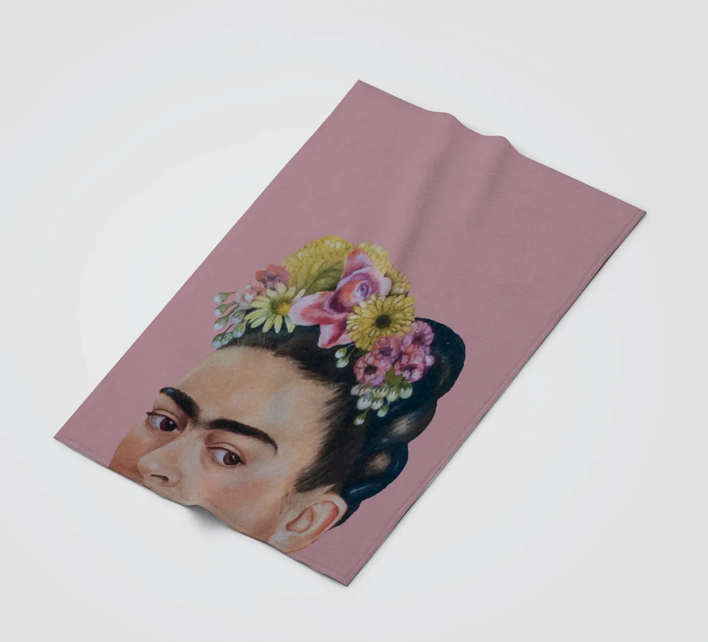 Halbe Frida rosa infernale coperta in pile da Carinaprint