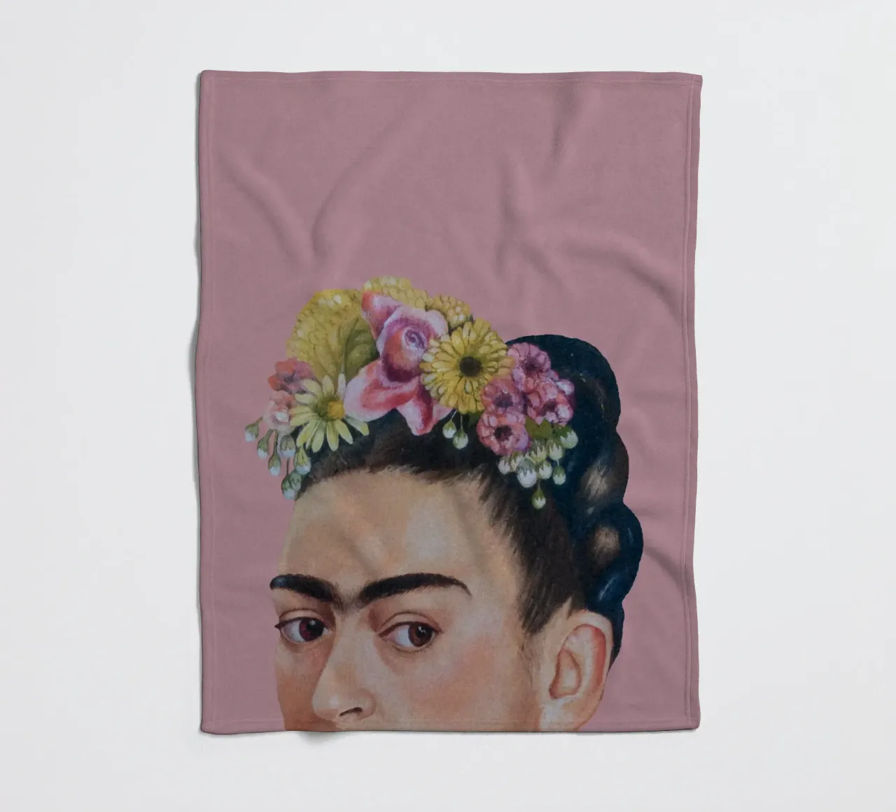 Halbe Frida hell-rosa Fleecedecke von Carinaprint