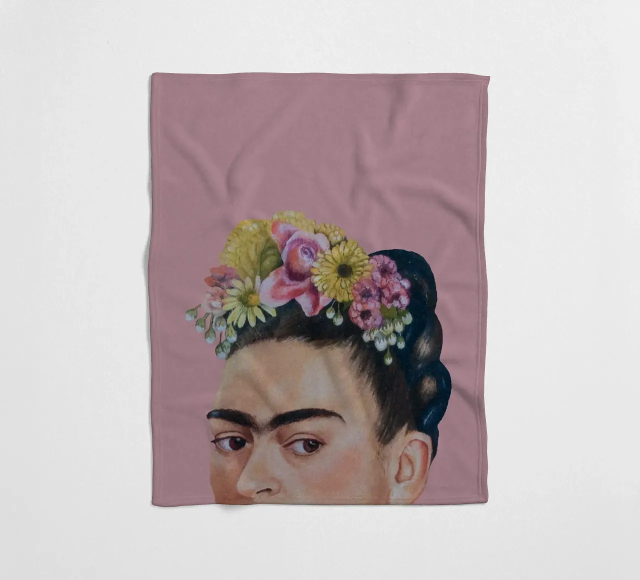 Halbe Frida rosa infernale coperta in pile da Carinaprint